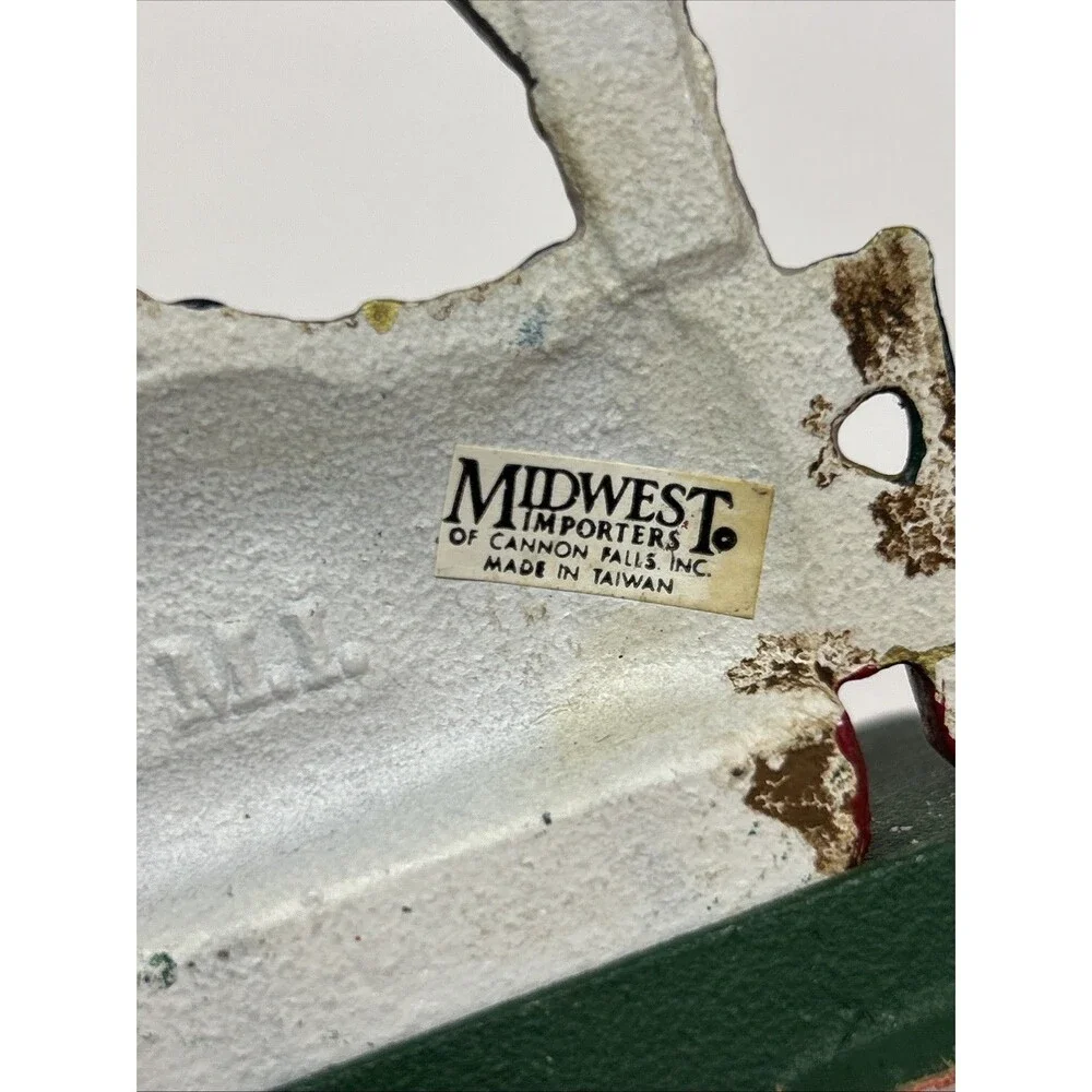 Vintage Midwest of cannon falls cast iron Christmas train stocking hanger Engine